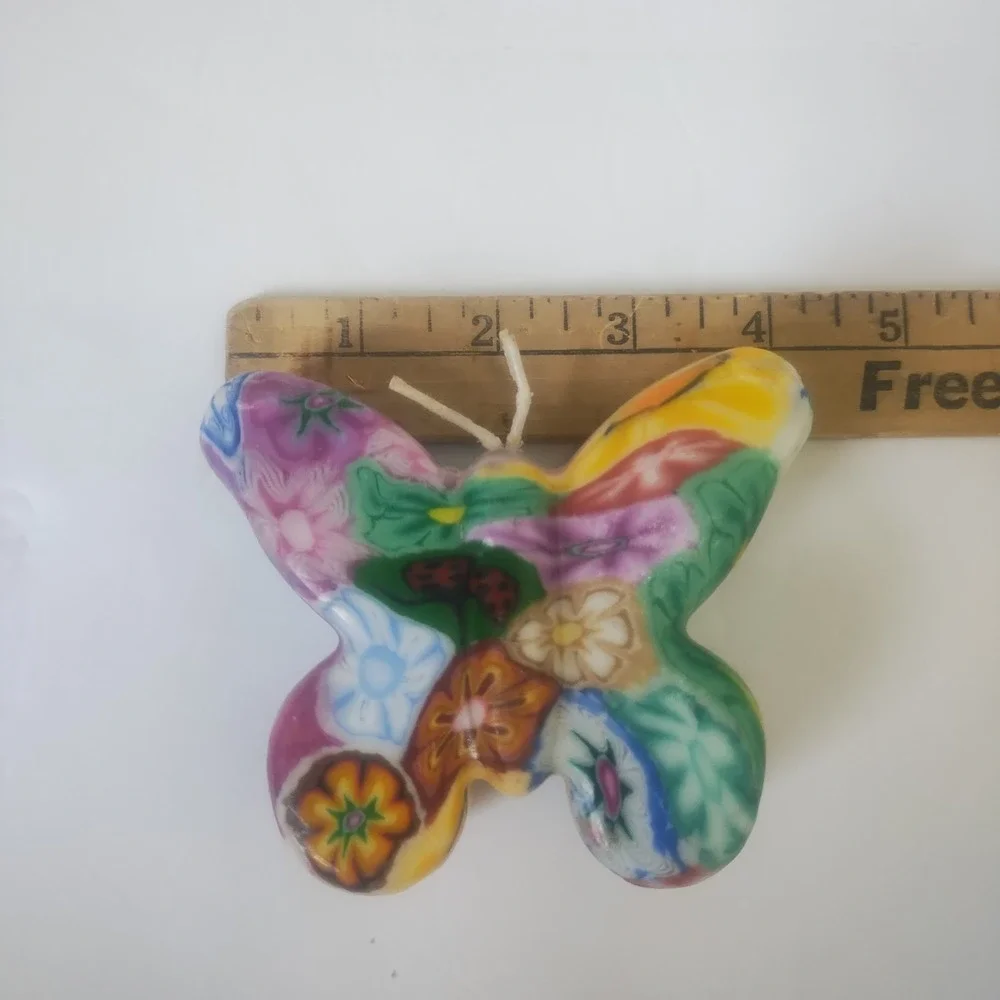 Decorative Butterfly Candle Unscented Floral Boho Art